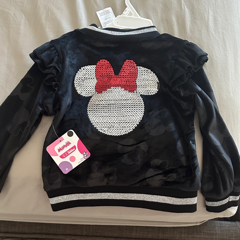 Disney Black Jacket with Minnie Mouse Sequin Design